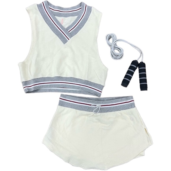 🎾 BNWT Free People Match Set Two Piece Outfit 🎾 Size Small MSRP $128 Ivo… - Picture 3 of 14